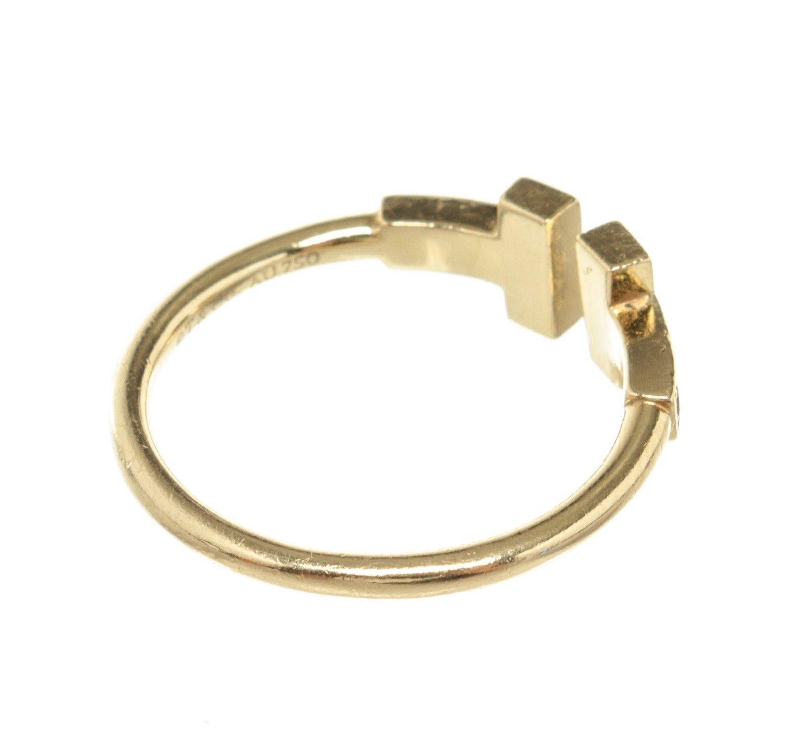 Women's Tiffany & Co Gold T Wire Diamond Ring