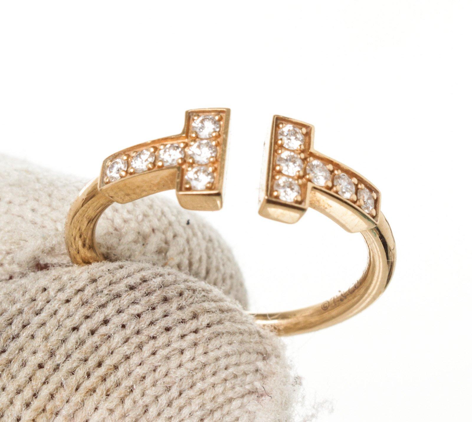 Tiffany & Co Gold T Wire Diamond Ring 1