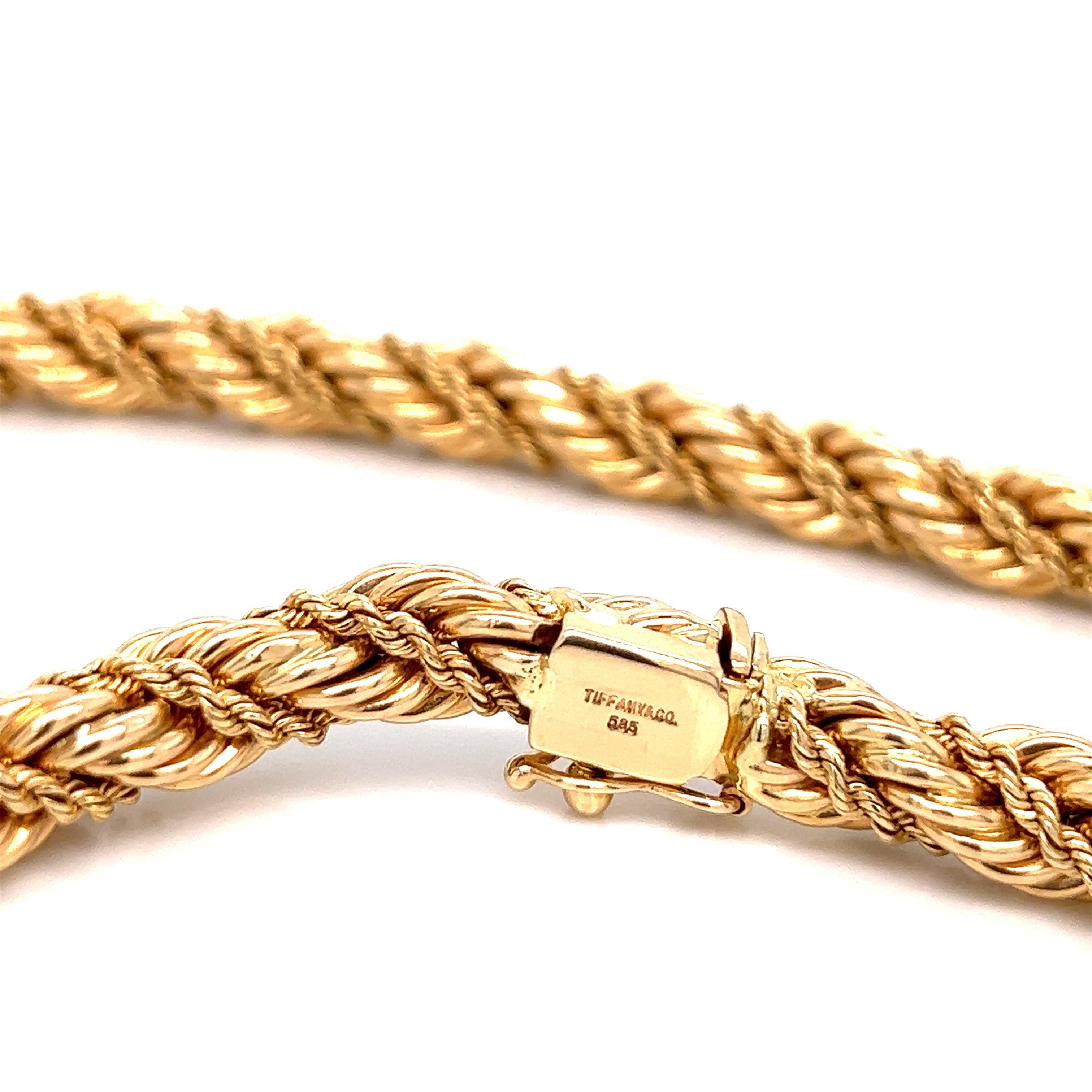 Tiffany & Co. Gold Twist Necklace In Excellent Condition In New York, NY