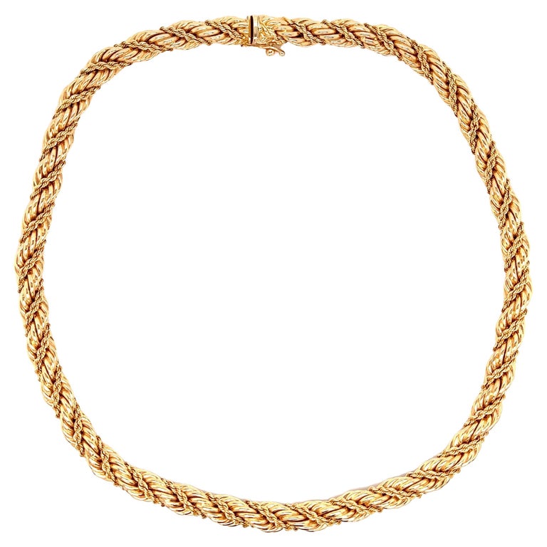 Tiffany and Co. Gold Twist Necklace For Sale at 1stDibs