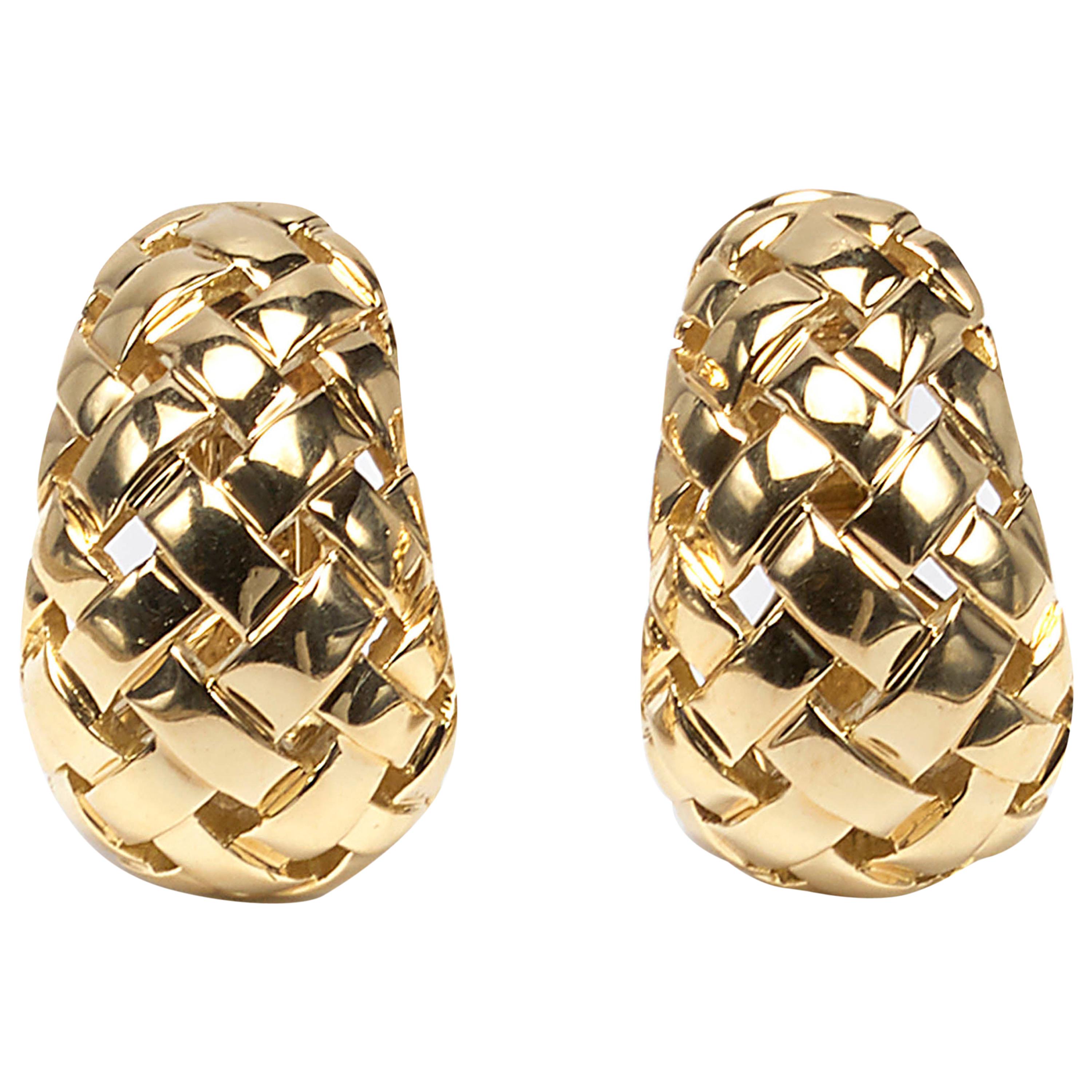 Tiffany & Co. Gold "Vannerie" Earrings