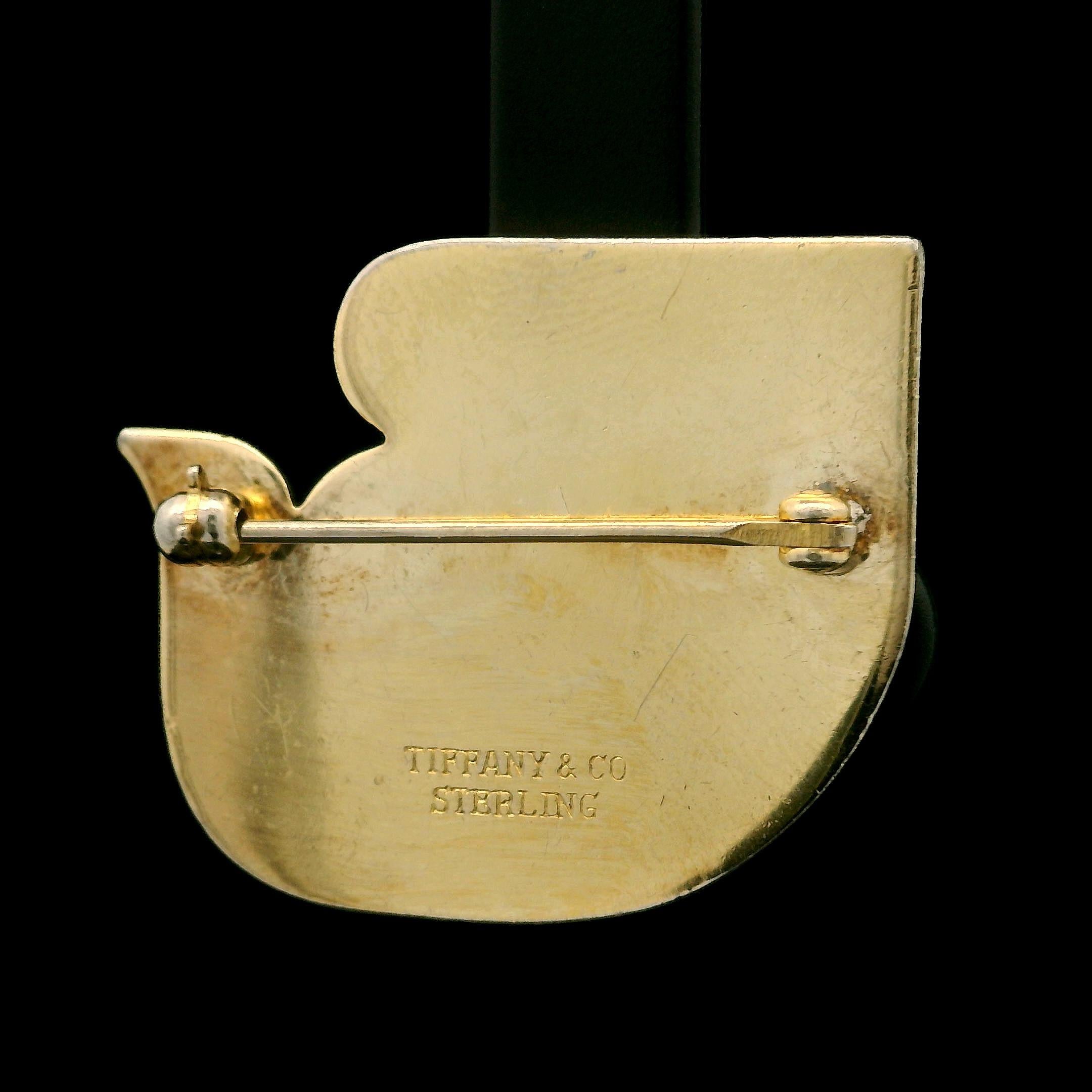 Tiffany & Co. Gold Washed Sterling Silver 1975 International Women's Day Brooch In Good Condition In Montclair, NJ