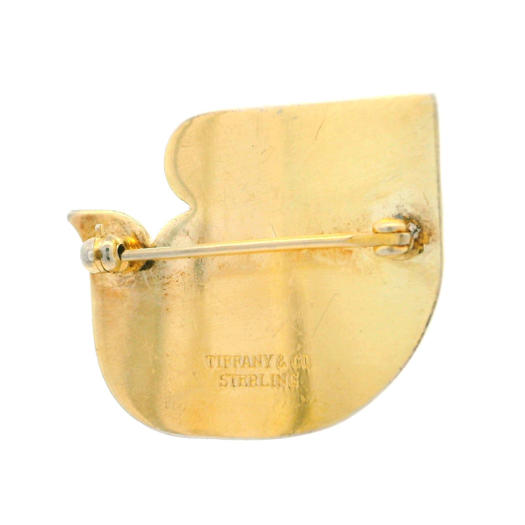 Women's or Men's Tiffany & Co. Gold Washed Sterling Silver 1975 International Women's Day Brooch