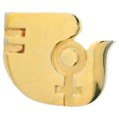 Tiffany & Co. Broche du jour des femmes de 1975 en argent sterling lavé à l'or