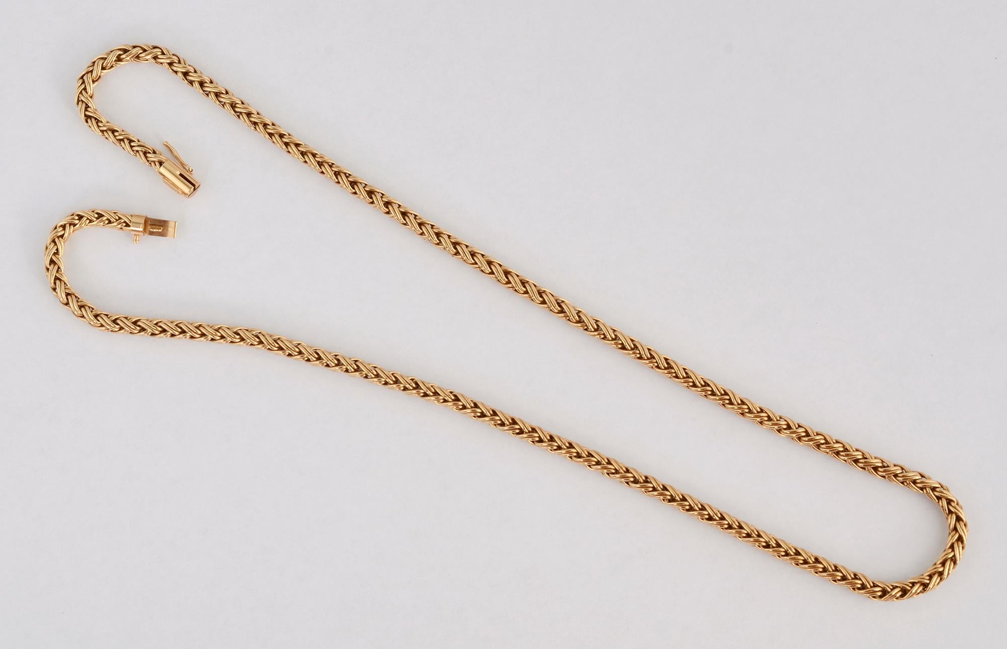 Modern Tiffany & Co. Gold Wheat Chain Necklace