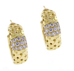 Tiffany & Co. ​Gold Woven Vannerie Diamond Earrings
