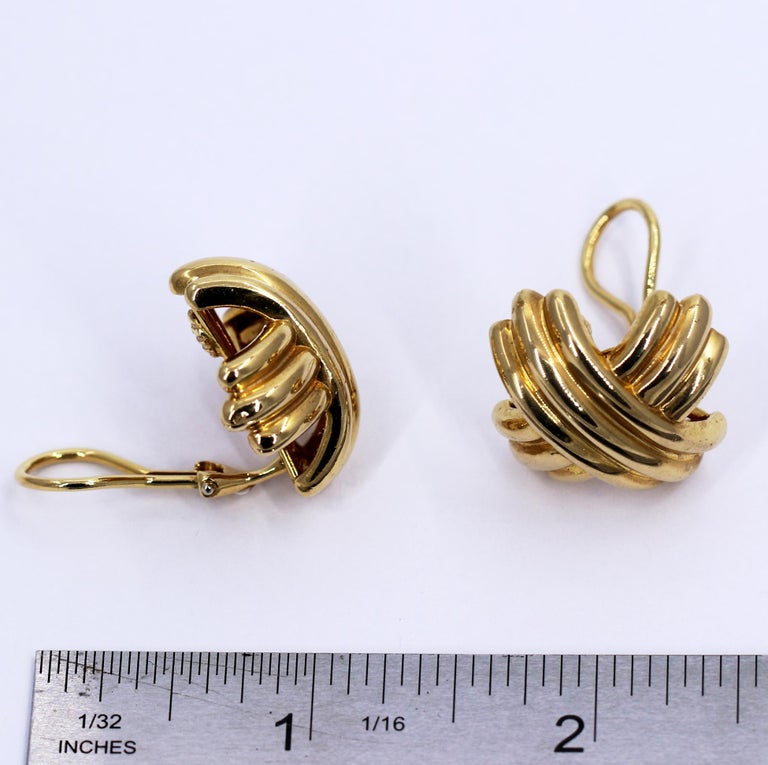 Tiffany and Co. Gold X Earrings For Sale at 1stDibs