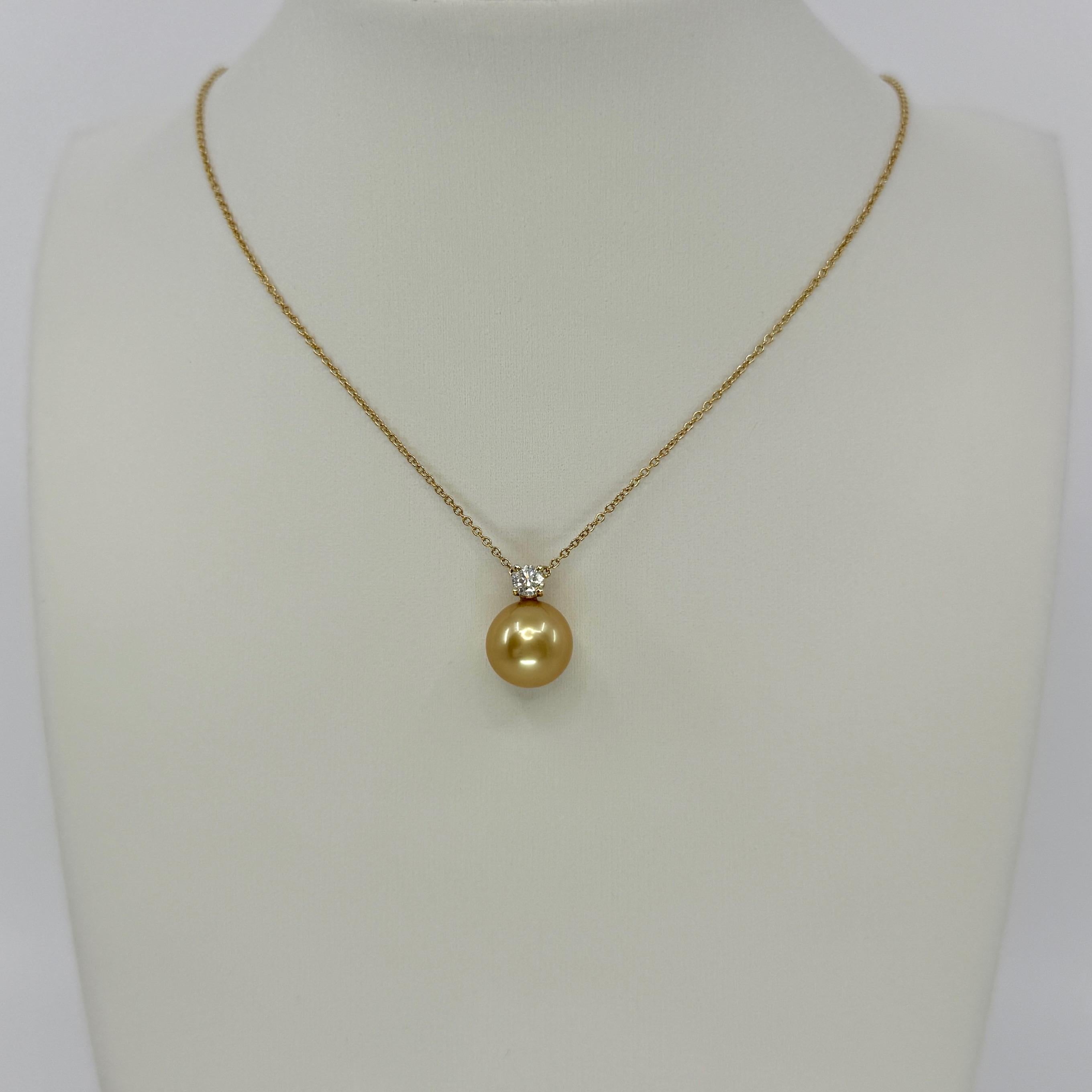 Tiffany & Co. Collier pendentif en or jaune 18 carats avec perles de Southsea et diamants en vente 4