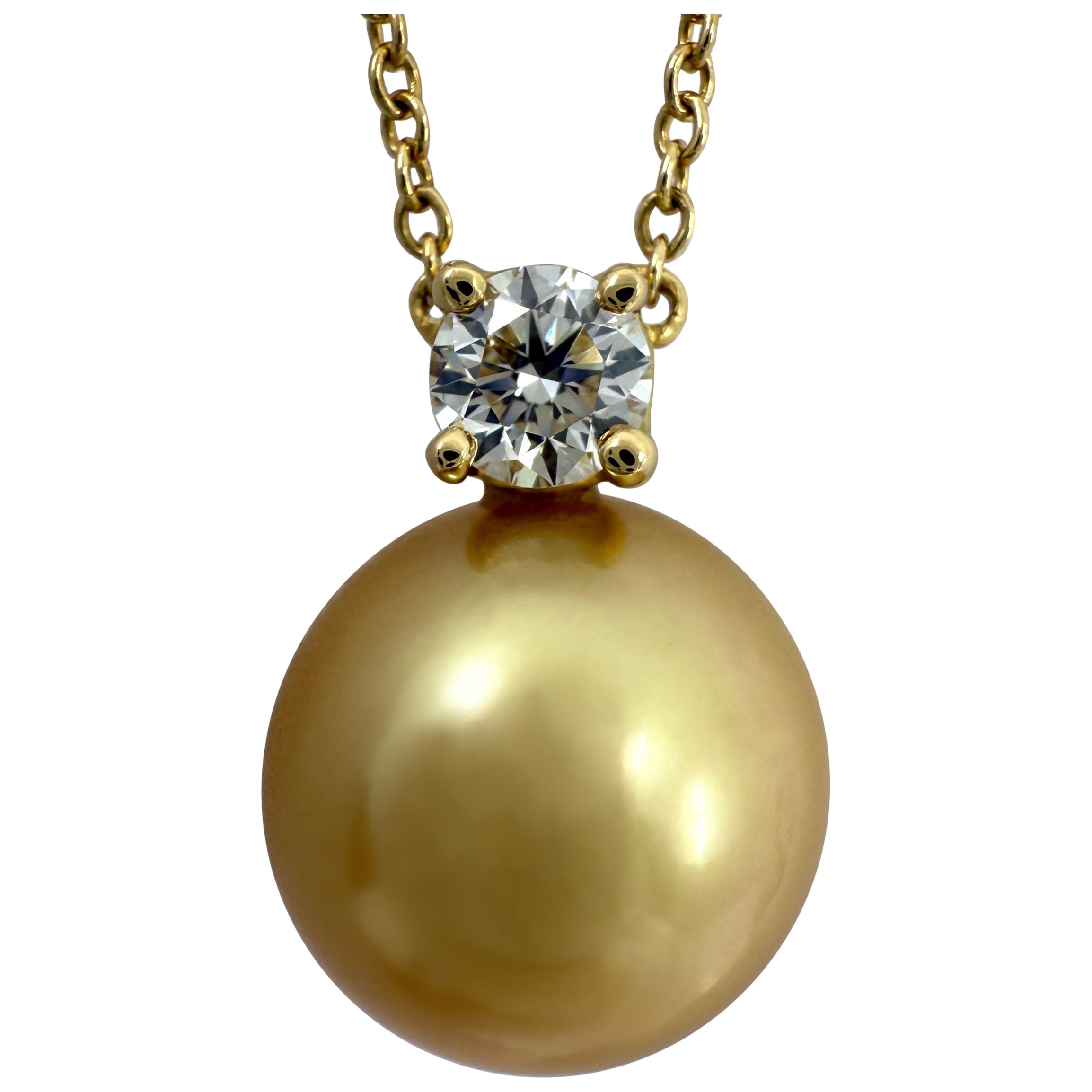 Tiffany & Co. Collier pendentif en or jaune 18 carats avec perles de Southsea et diamants