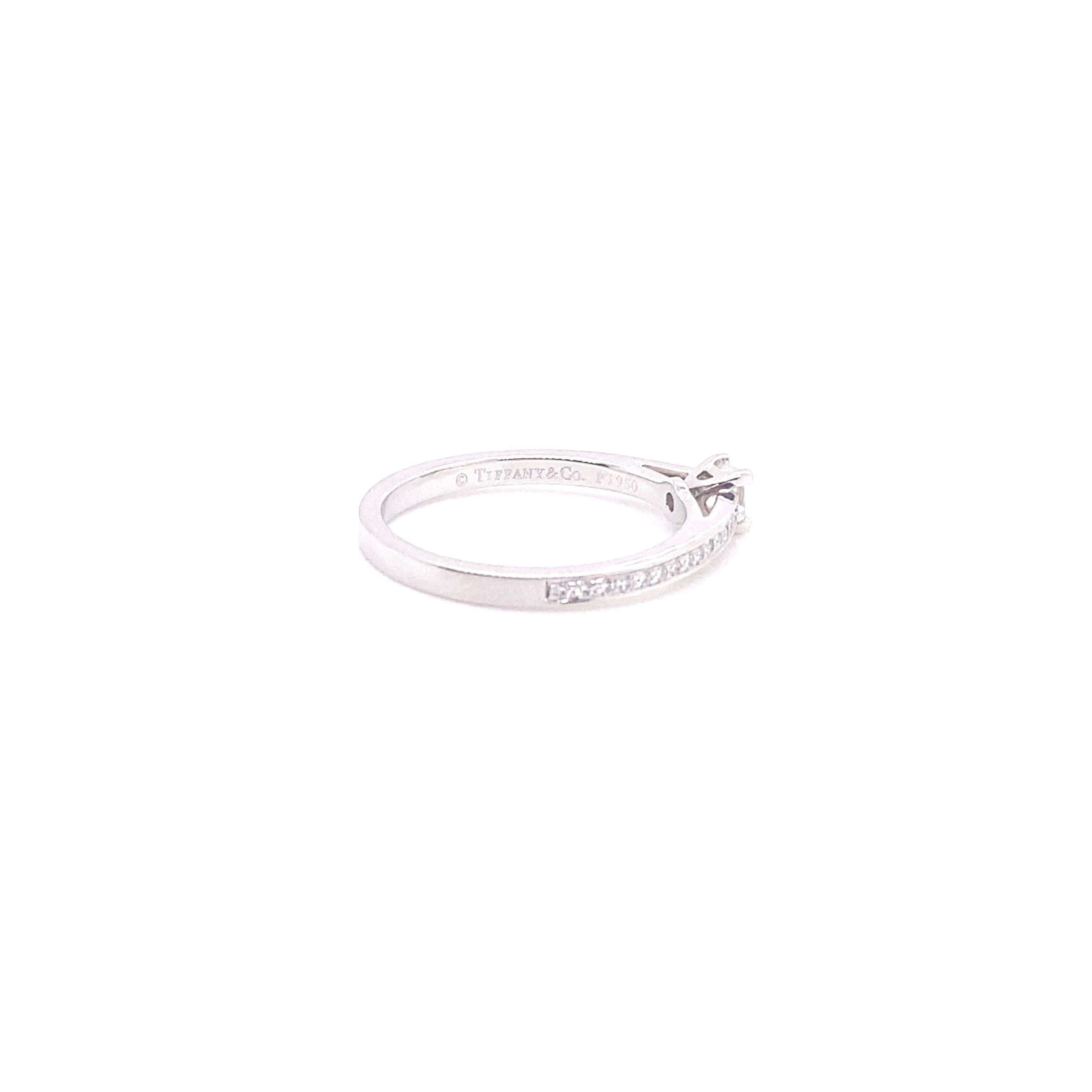 Tiffany & Co. Grace Diamond Ring, 0.17ct Princess Cut w 0.19ctw Round Accents For Sale 6