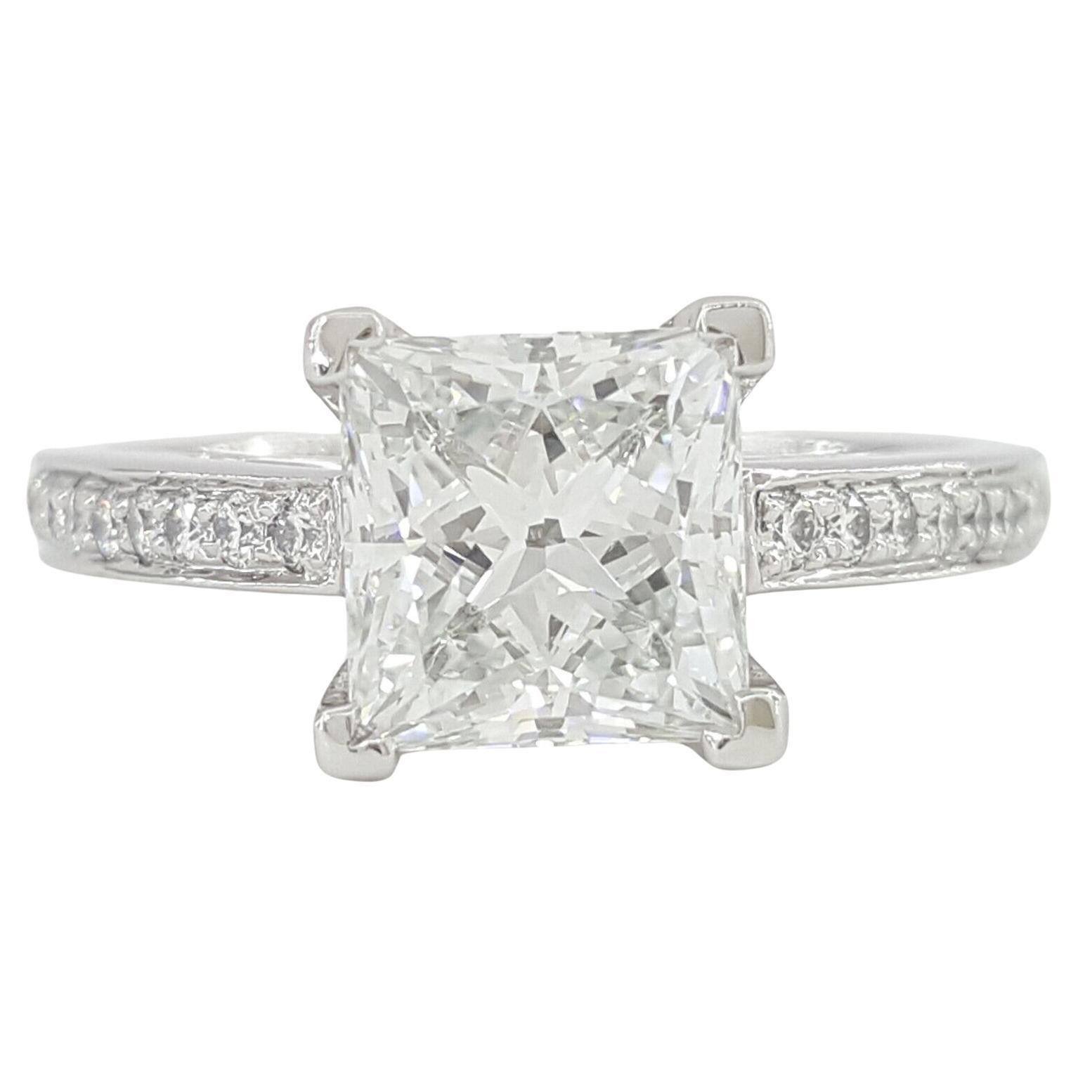 Tiffany & Co. Grace Platinum Princess Brilliant Cut Diamond Engagement Ring