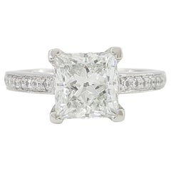 Tiffany & Co. Grace Platinum Princess Brilliant Cut Diamond Engagement Ring