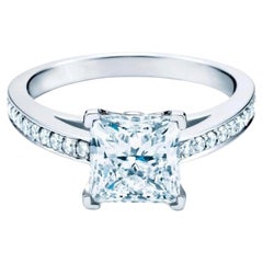 Tiffany & Co. Grace Platinum Princess Brilliant Cut Diamond Engagement Ring