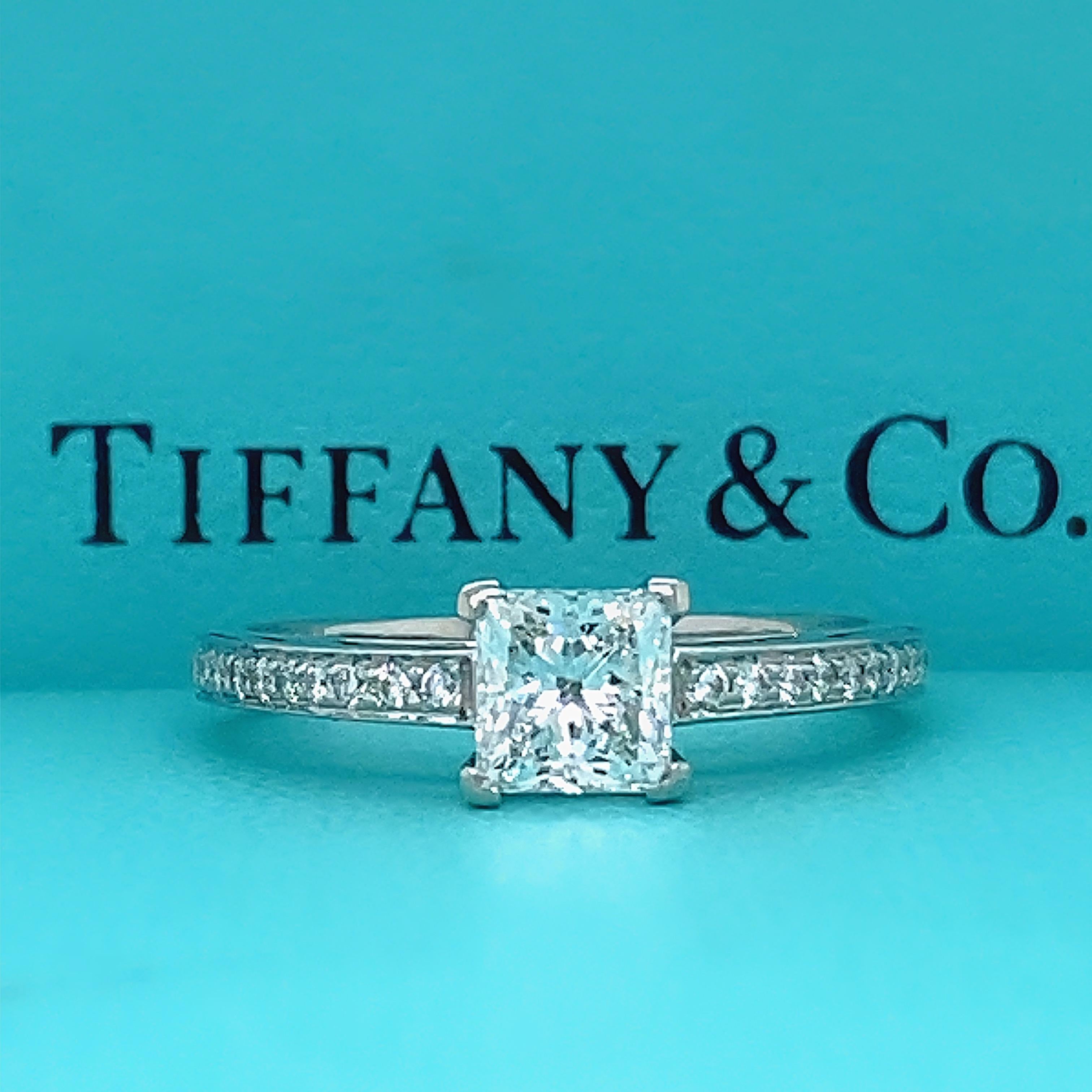Diamant-Zertifikat von Tiffany & Co Grace Princess 0,89 Tcw Verlobungsring 6