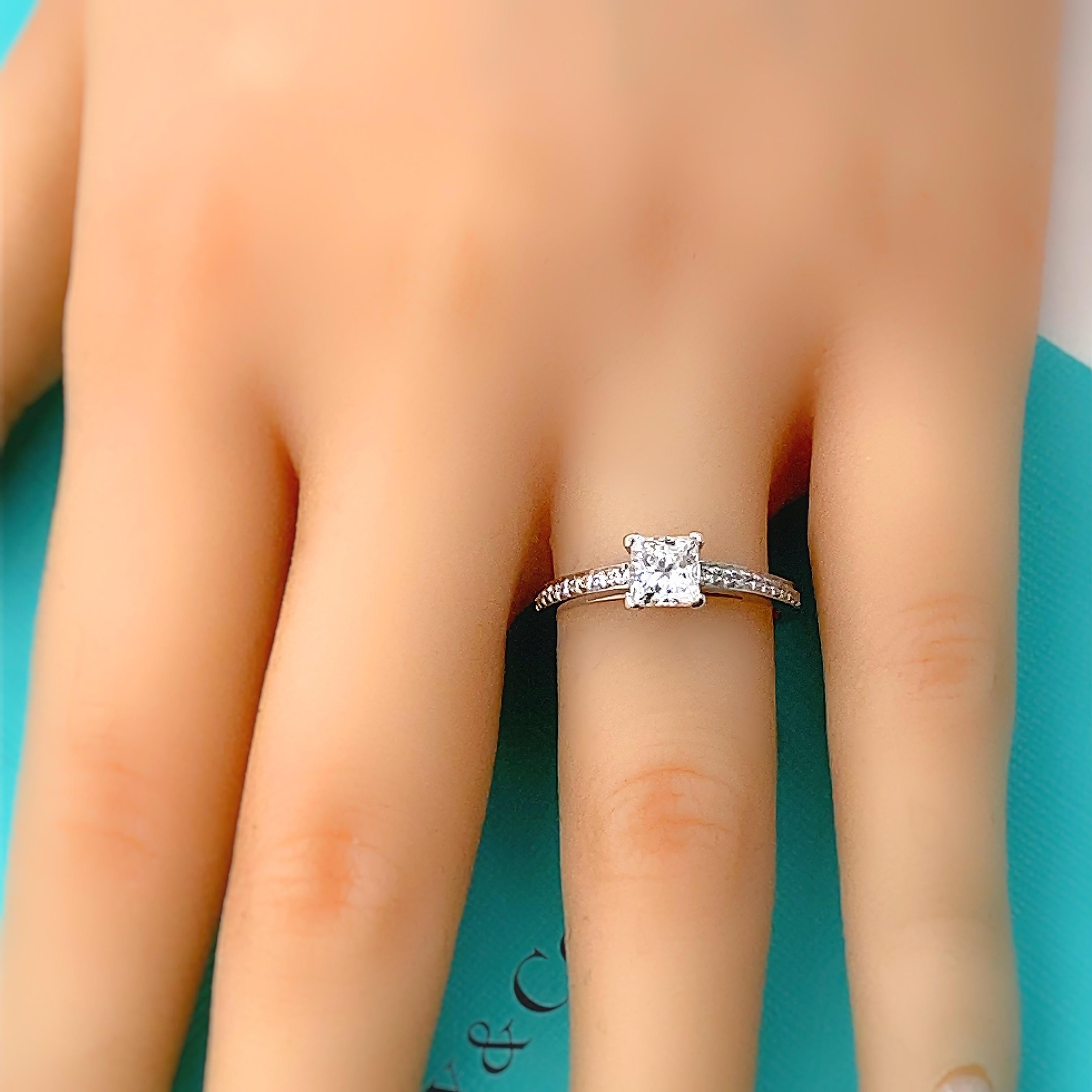 Diamant-Zertifikat von Tiffany & Co Grace Princess 0,89 Tcw Verlobungsring 8