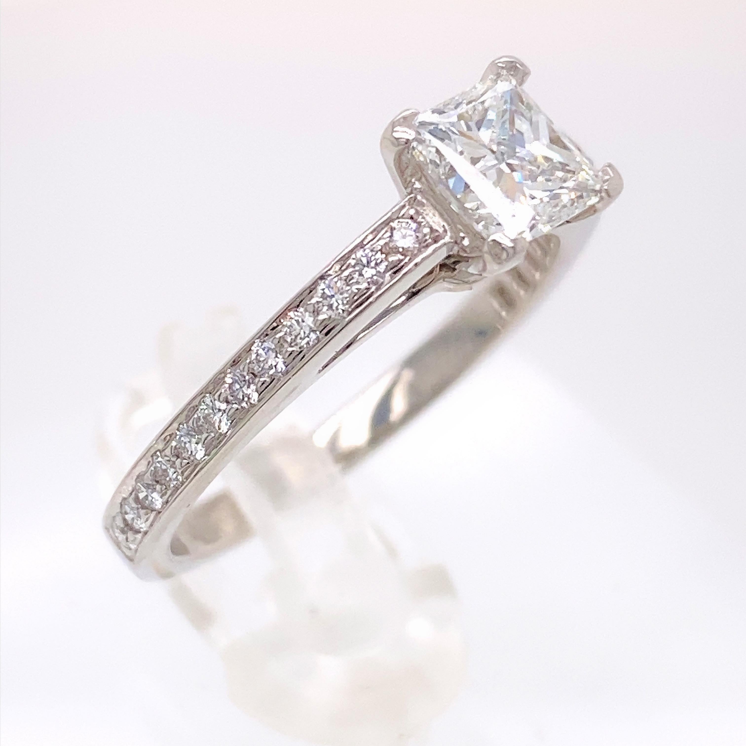 Diamant-Zertifikat von Tiffany & Co Grace Princess 0,89 Tcw Verlobungsring 9