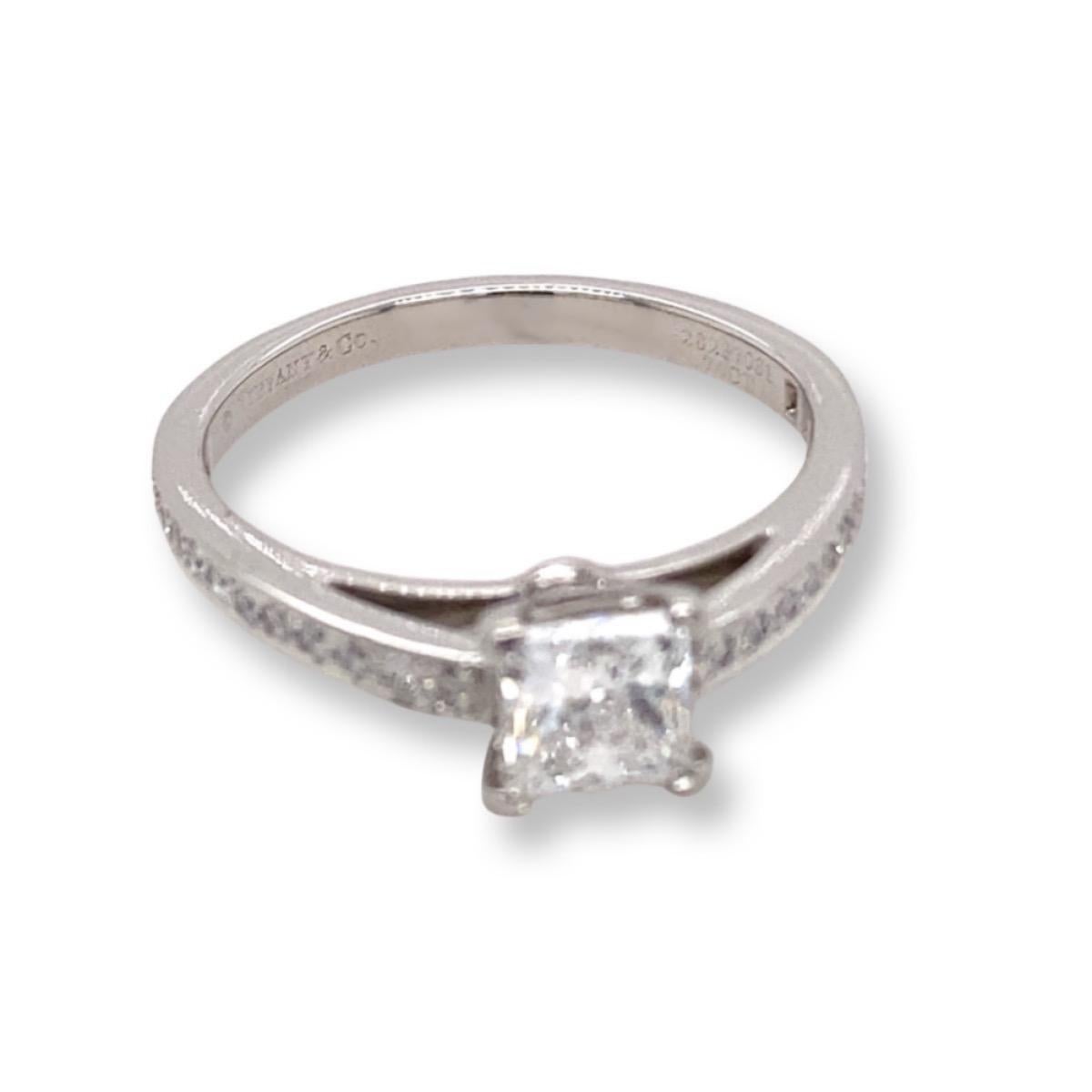 Diamant-Zertifikat von Tiffany & Co Grace Princess 0,89 Tcw Verlobungsring 10