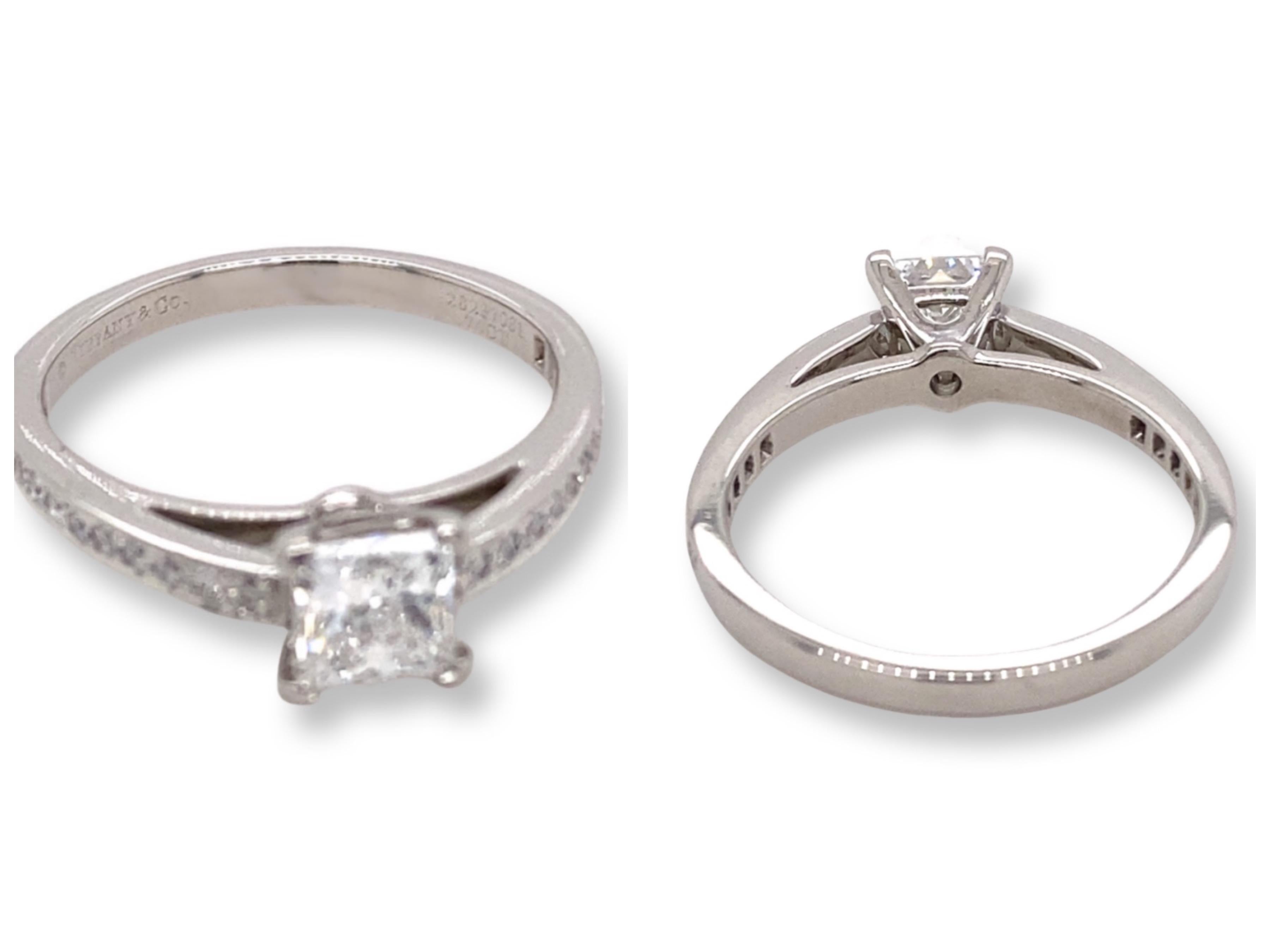 Diamant-Zertifikat von Tiffany & Co Grace Princess 0,89 Tcw Verlobungsring 13