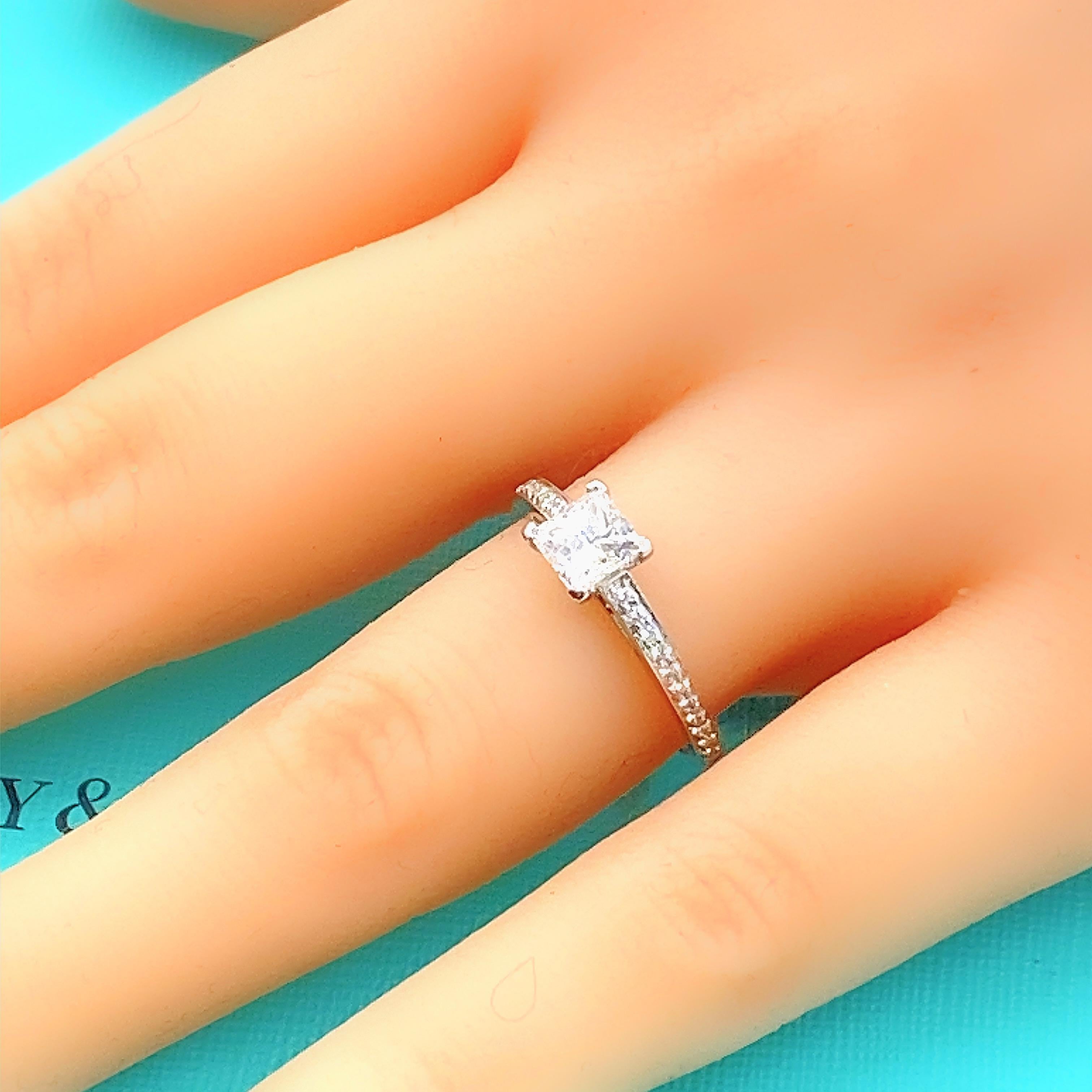 Diamant-Zertifikat von Tiffany & Co Grace Princess 0,89 Tcw Verlobungsring für Damen oder Herren