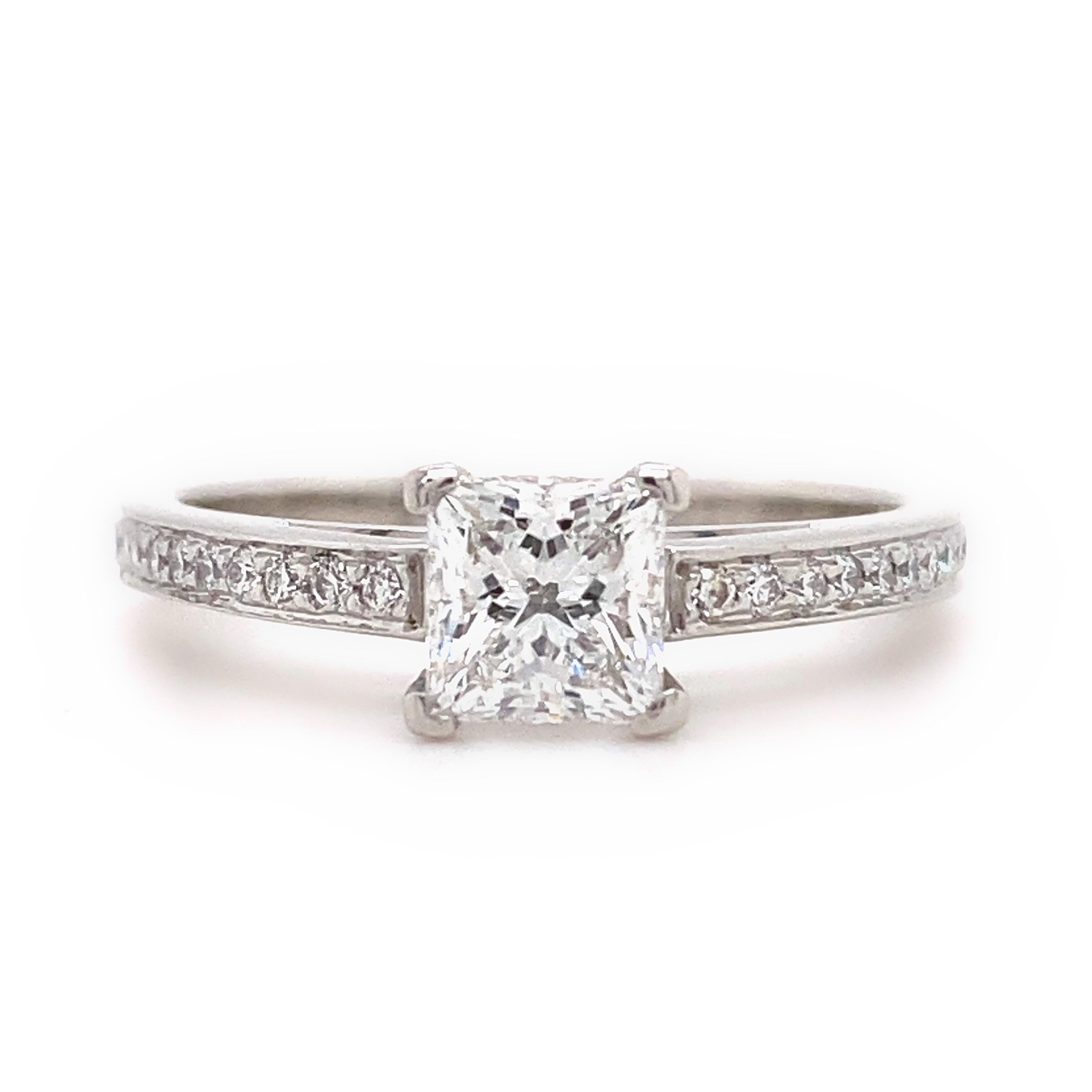 Diamant-Zertifikat von Tiffany & Co Grace Princess 0,89 Tcw Verlobungsring 4