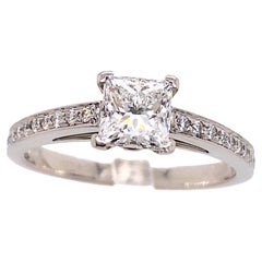 Diamant-Zertifikat von Tiffany & Co Grace Princess 0,89 Tcw Verlobungsring