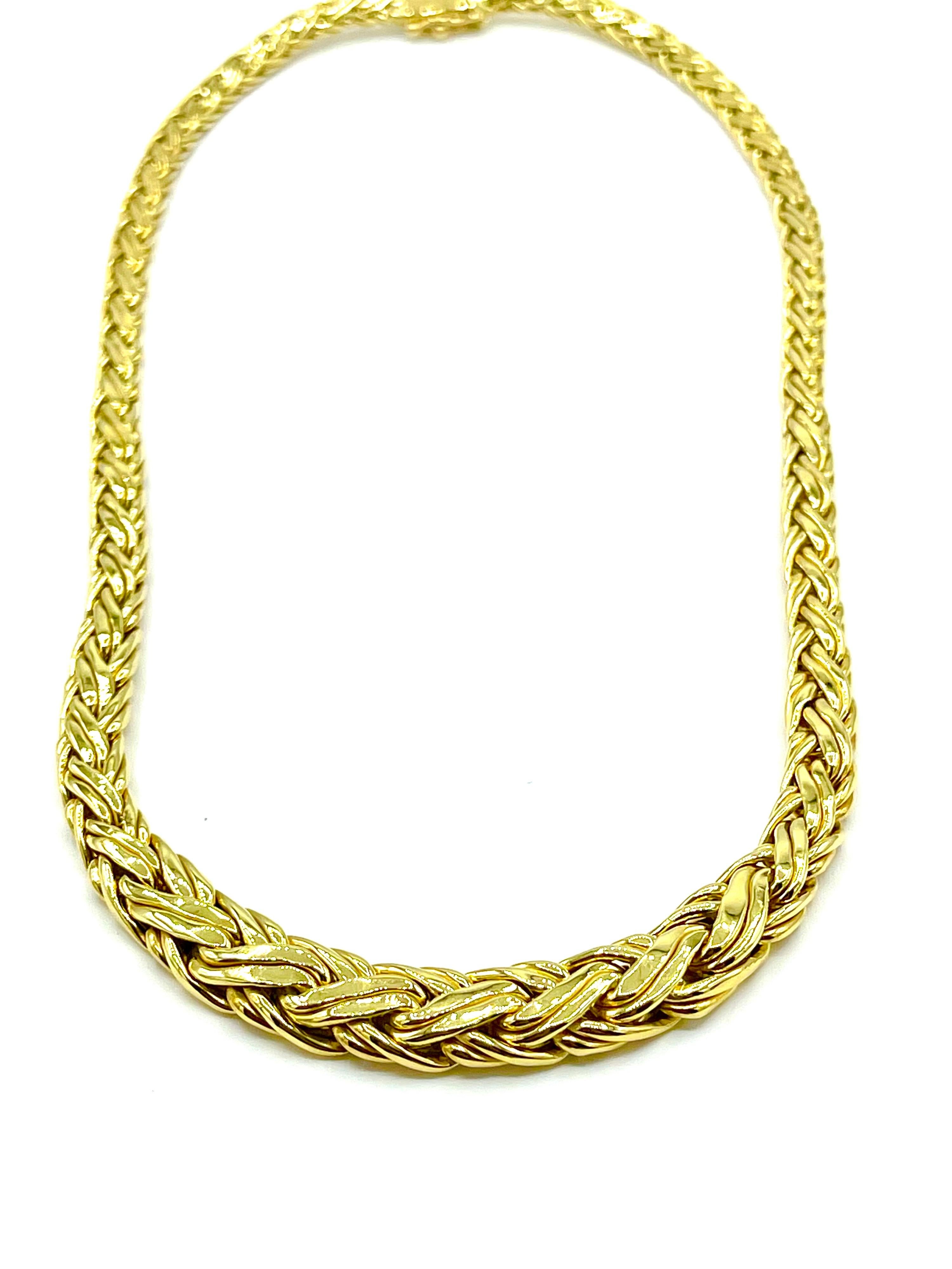 Women's or Men's Tiffany & Co. Graduated Byzantine 18K Yellow Gold Necklace