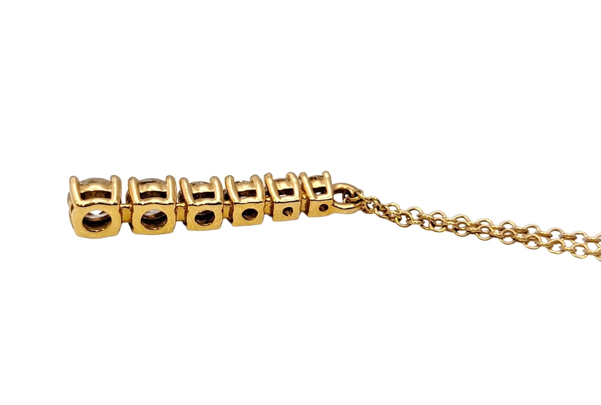 Tiffany & Co. Graduated Diamond Drop Pendant Necklace in 18 Karat Rose Gold 3