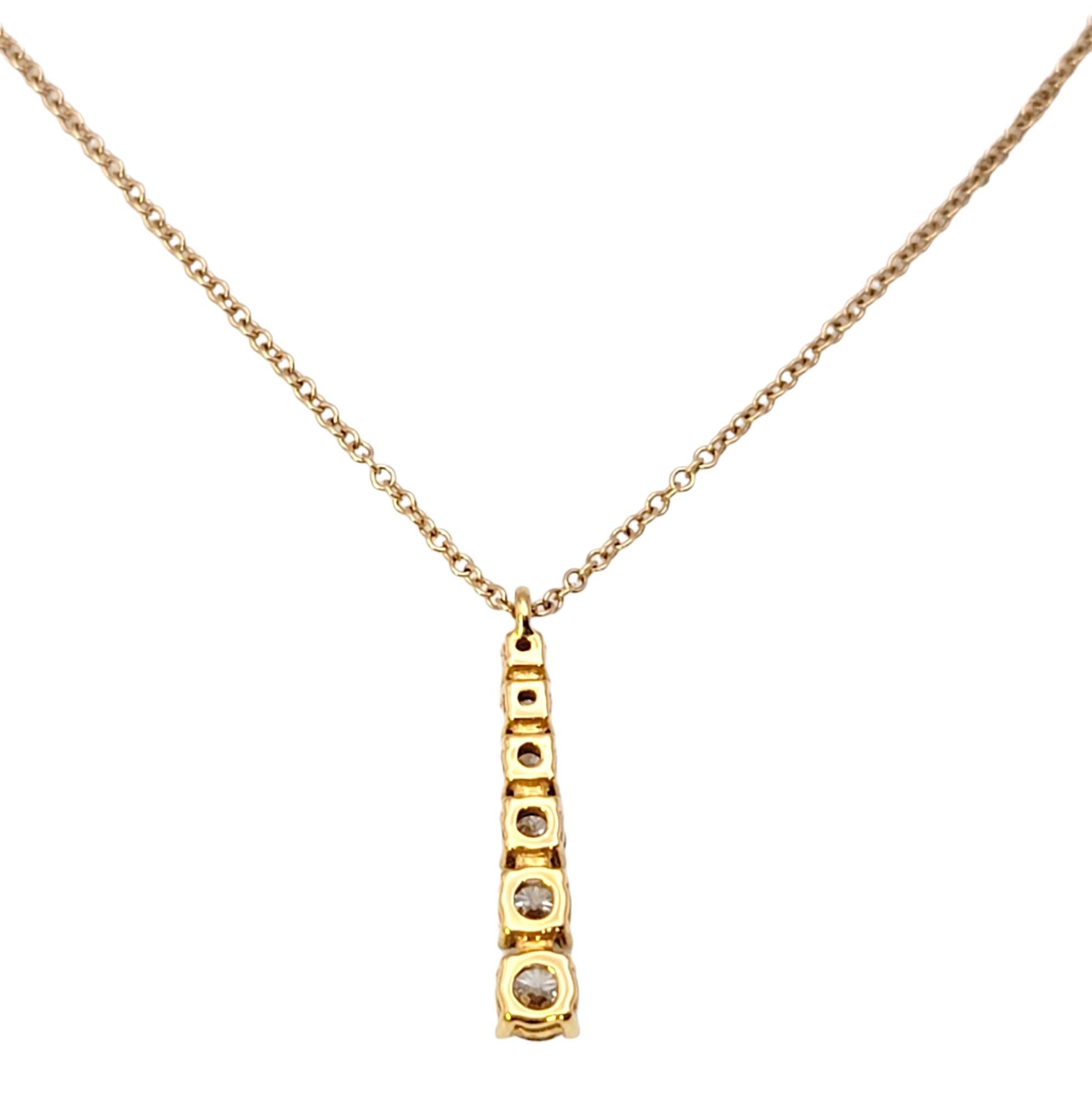 Tiffany & Co. Graduated Diamond Drop Pendant Necklace in 18 Karat Rose Gold 4