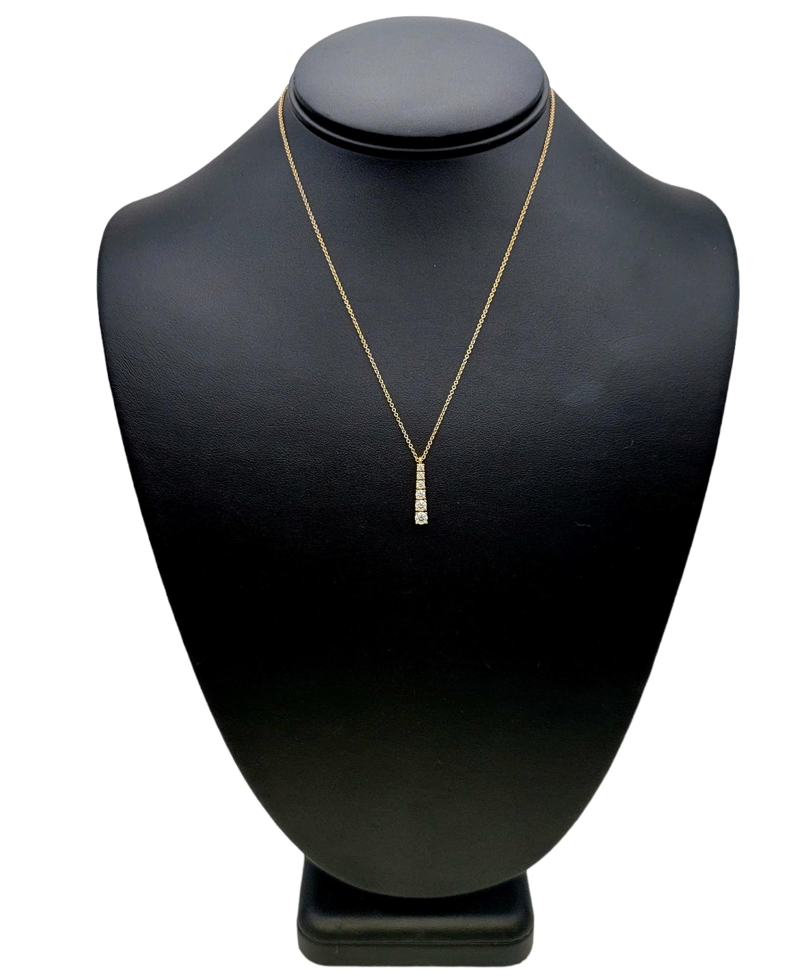 Tiffany & Co. Graduated Diamond Drop Pendant Necklace in 18 Karat Rose Gold 7