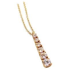Tiffany & Co. Graduated Diamond Drop Pendant Necklace in 18 Karat Rose Gold