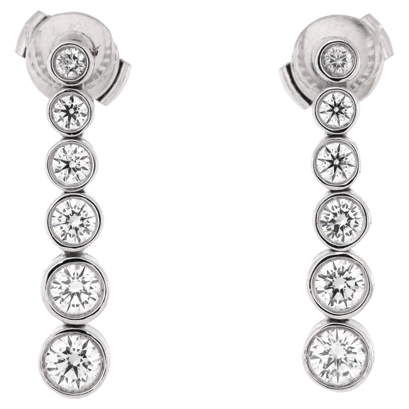 Tiffany & Co. Graduated Jazz Drop Earrings Platinum and Diamonds