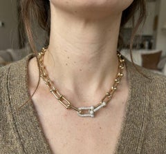 Tiffany & Co Graduated Link Diamond Necklace 18K Yellow Gold 3.15 Ct