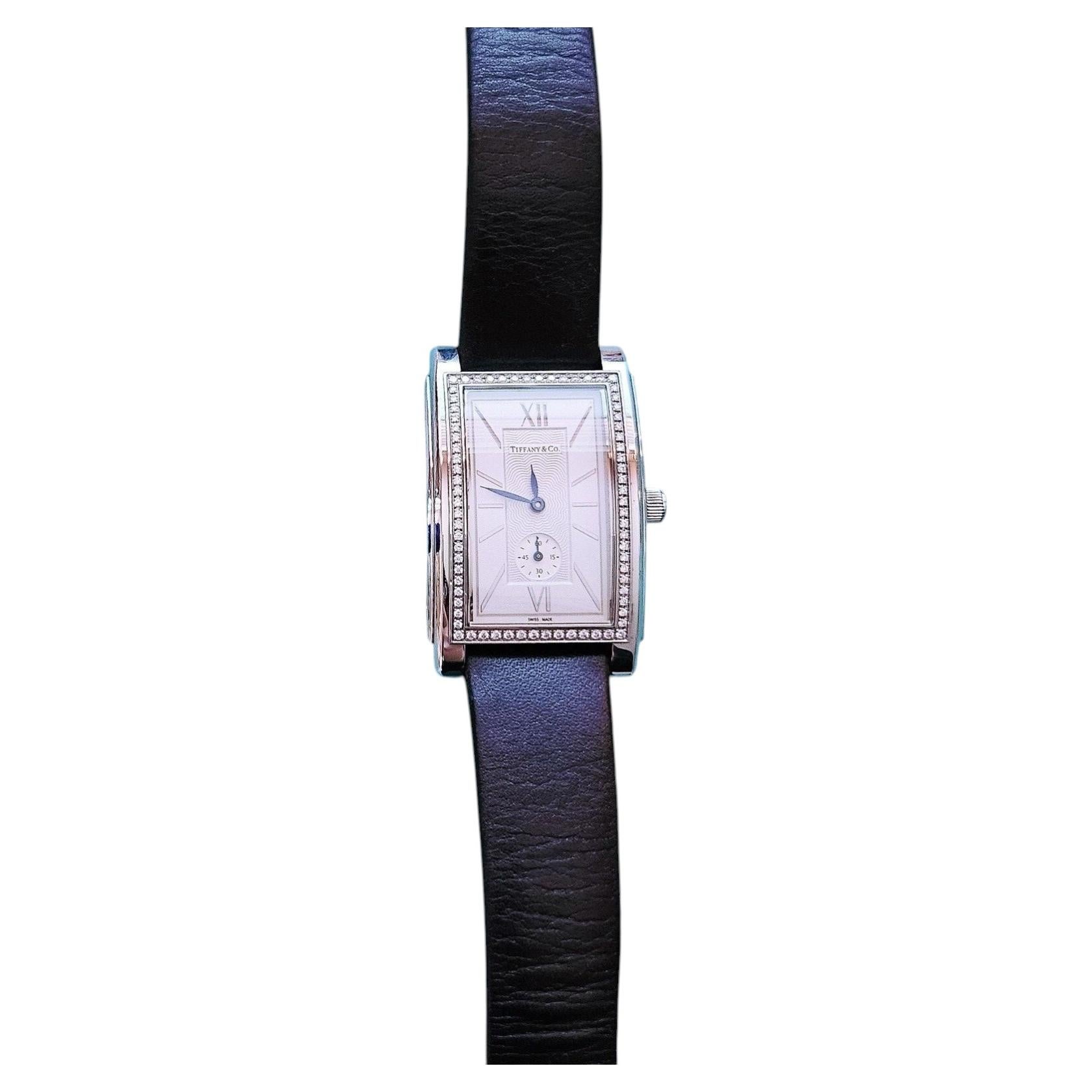 Tiffany & Co. Grand Diamond Rectangular Quartz Watch 35mm