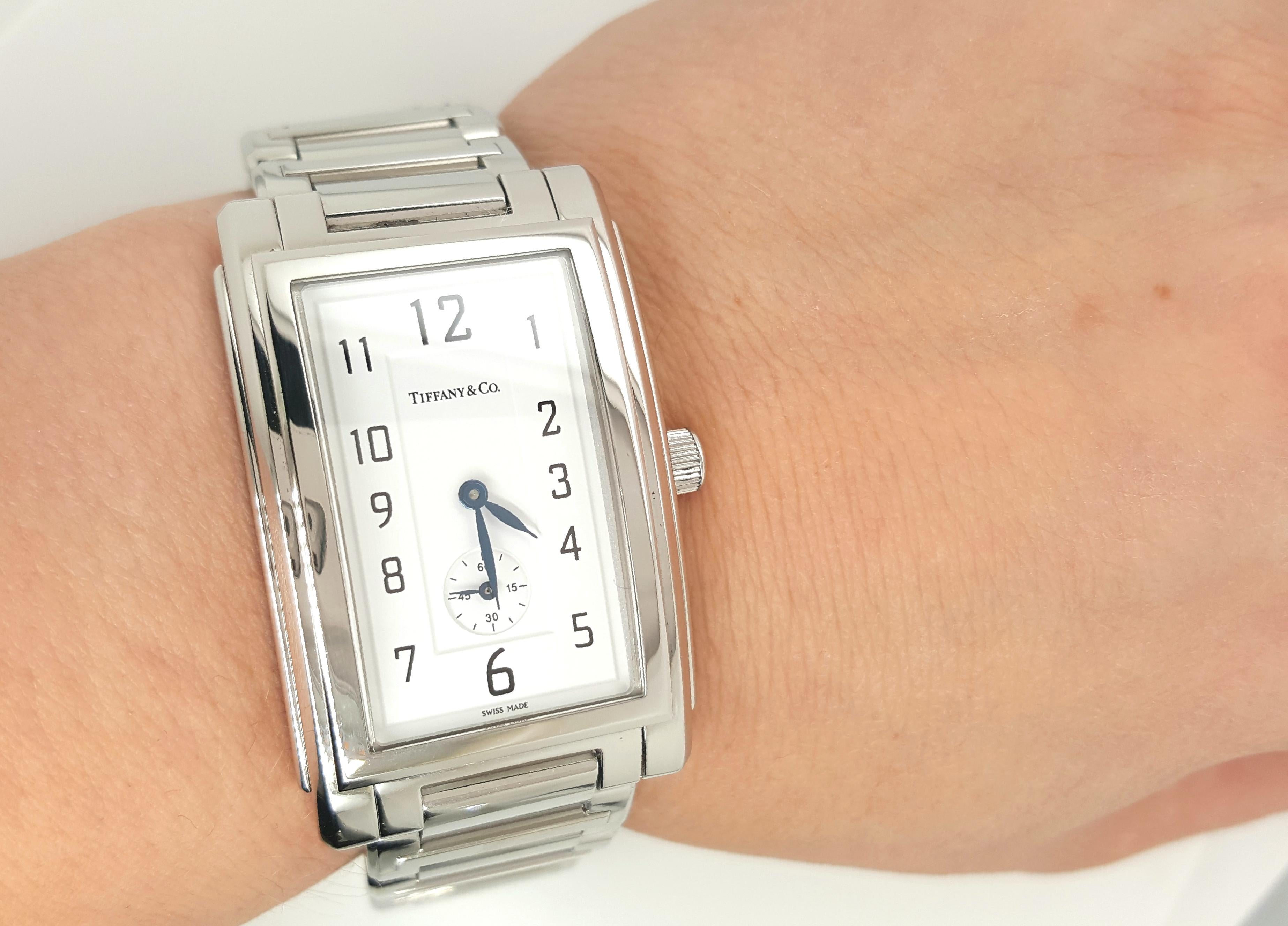 Modern Tiffany & Co Grand Quartz Resonator Quartz Stainless Wristwatch