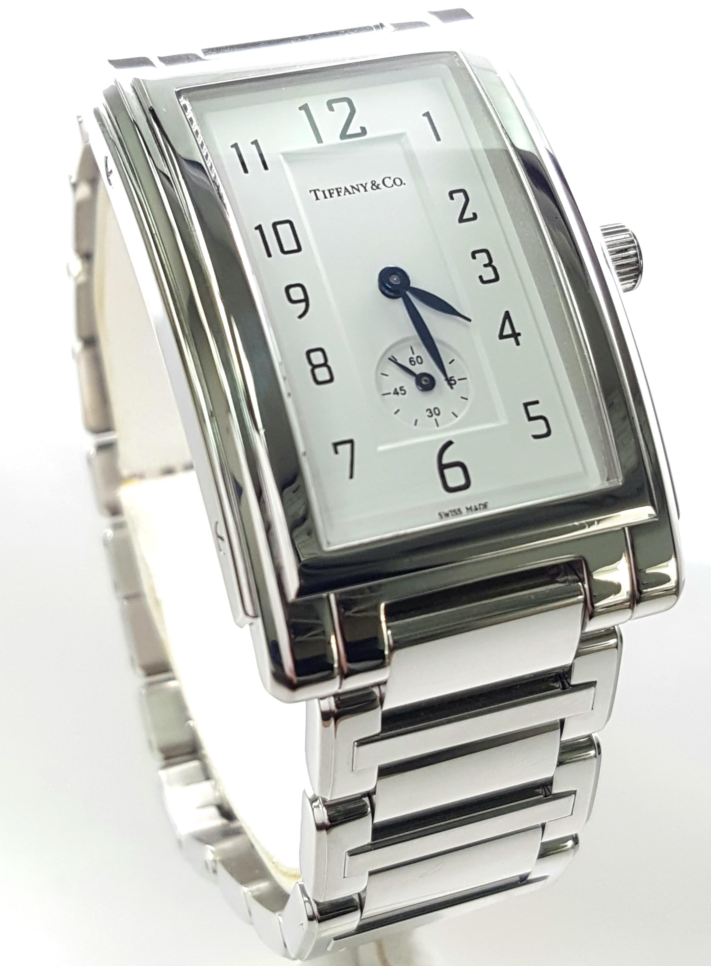 Uncut Tiffany & Co Grand Quartz Resonator Quartz Stainless Wristwatch