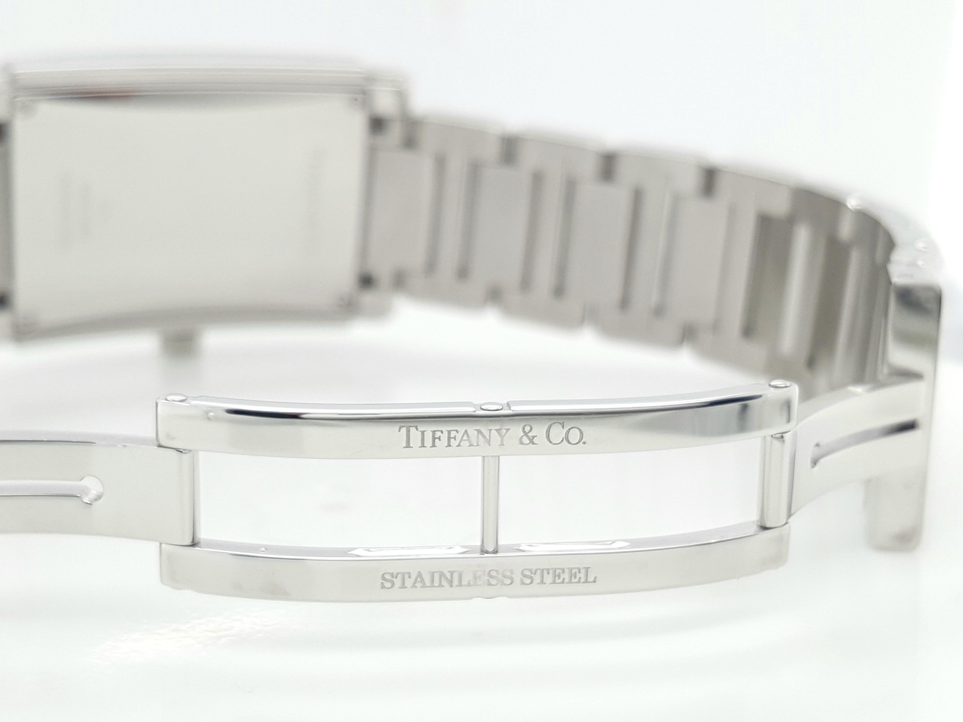 Tiffany & Co Grand Quartz Resonator Quartz Stainless Wristwatch In Excellent Condition In Addison, TX