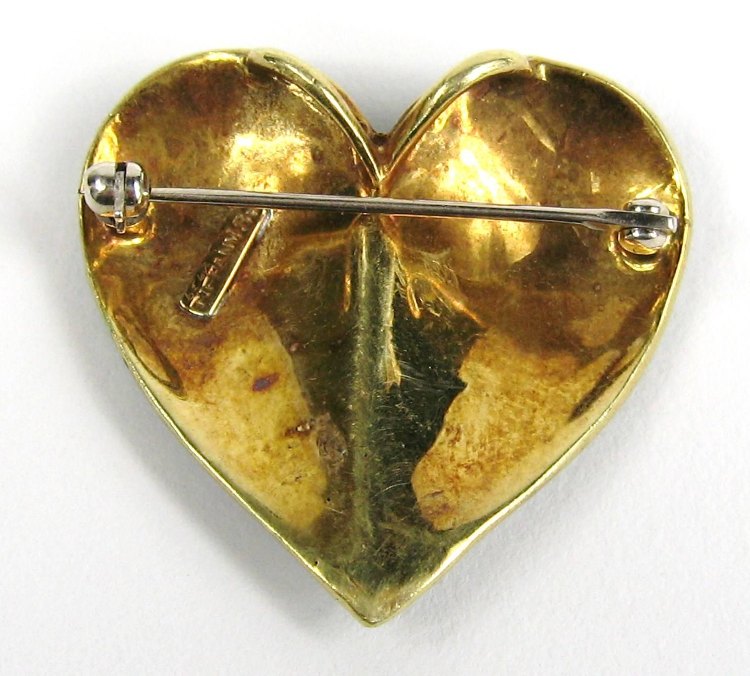 Women's Tiffany & Co. Green Ombre Enamel 18 Karat Gold Brooch Pendant