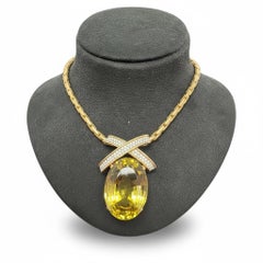 Tiffany & Co. Green Quartz and Diamond Collar Necklace by Paloma Picasso, c. 198