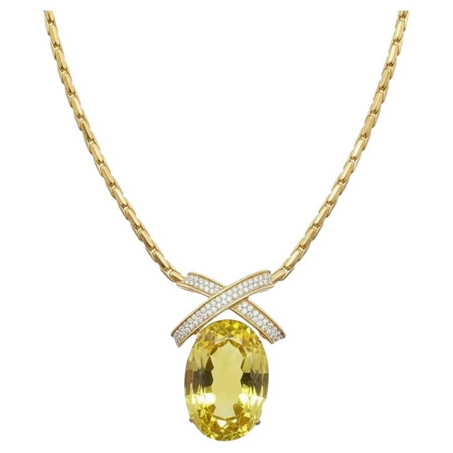 Tiffany 
Co. Green Quartz and Diamond Collar Necklace by Paloma Picasso, c. 198 en venta