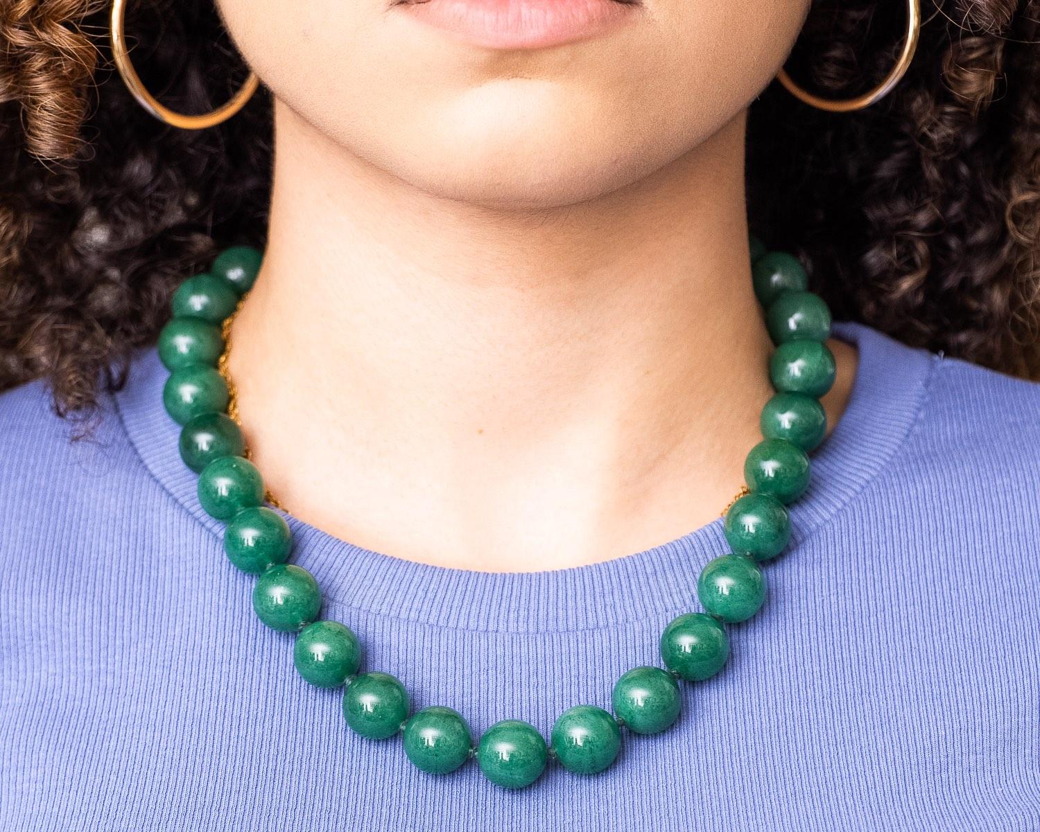 Modern Tiffany & Co. Green Quartz Necklace, 18 Karat Gold