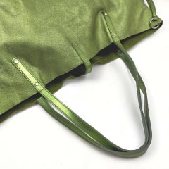 Tiffany & Co. Green Reversible Tote with Pouch 861655