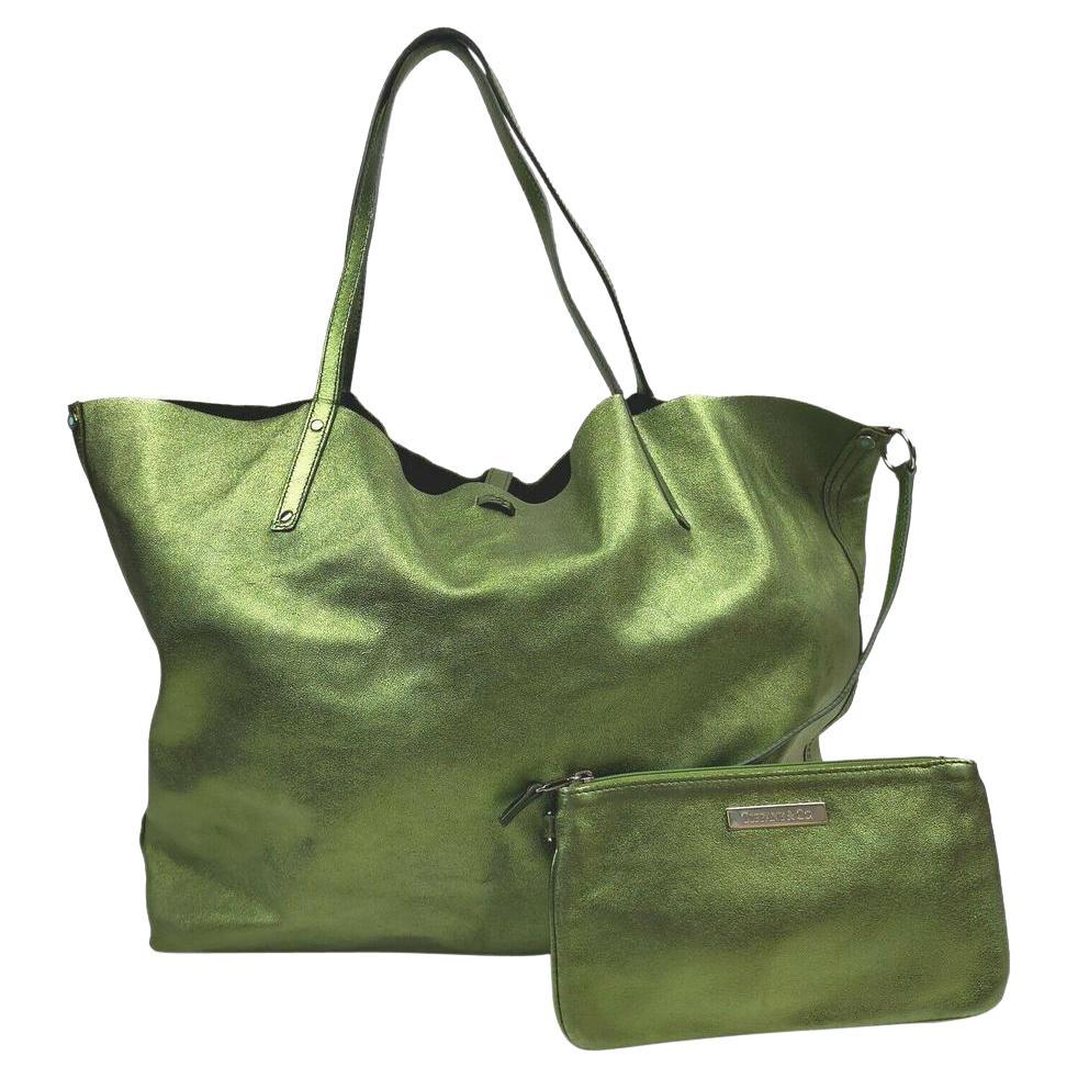 Tiffany & Co. Green Reversible Tote with Pouch 861655