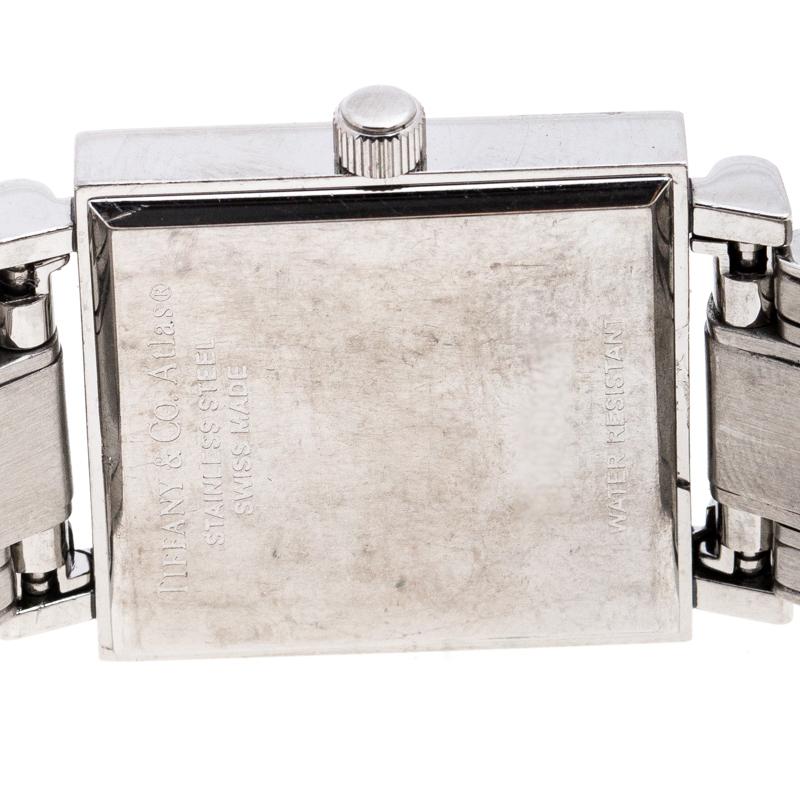 Tiffany & Co. Grey Stainless Steel Atlas 30260324 Women's Wristwatch 23MM In Fair Condition In Dubai, Al Qouz 2