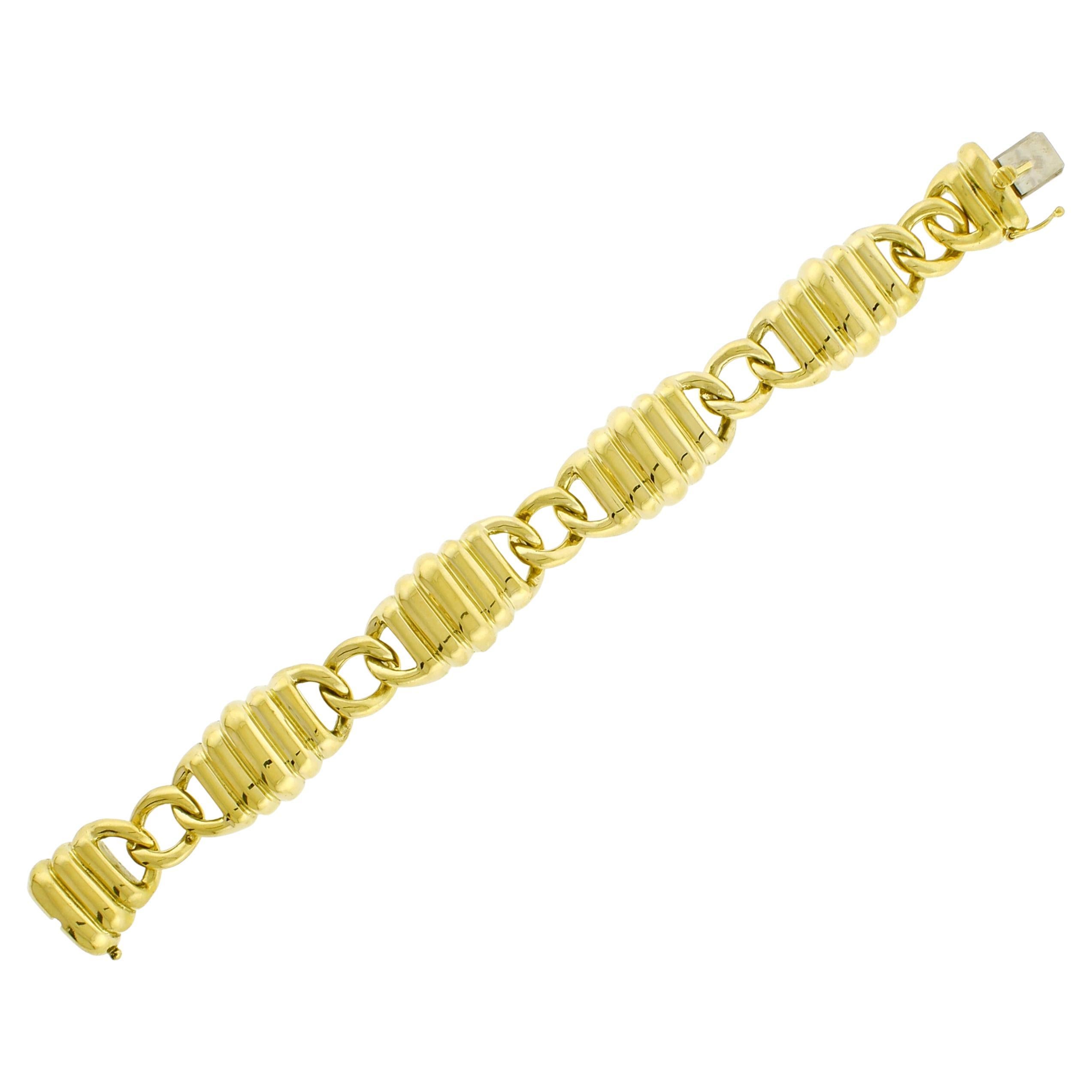 Tiffany & Co. Grooved Link Bracelet For Sale