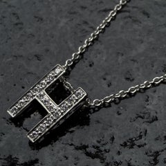 Tiffany & Co. H Initial Letter Pendant Diamond Platinum 16" or 18" 3g