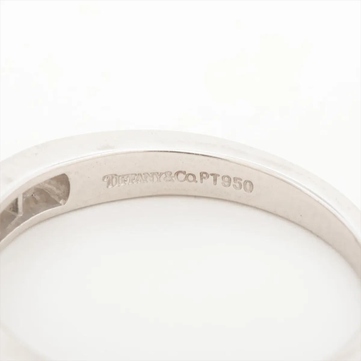 Tiffany & Co. Half Circle Channel Setting Diamond Ring Platinum In Good Condition For Sale In Indianapolis, IN