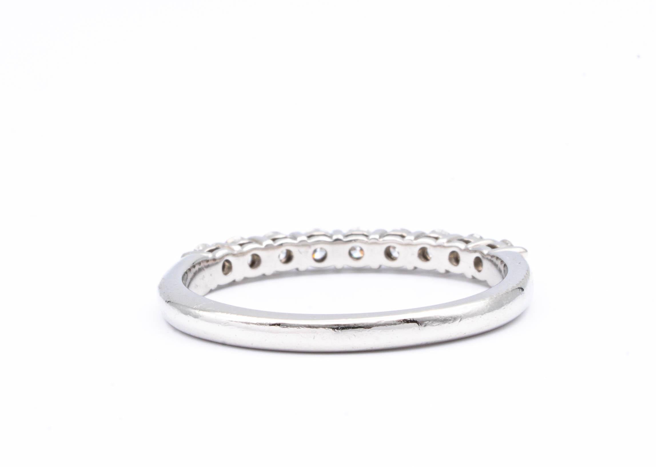 Modern Tiffany & Co. Platinum Half Circle Embrace Diamond Band Ring 9 rounds .27ct  2mm