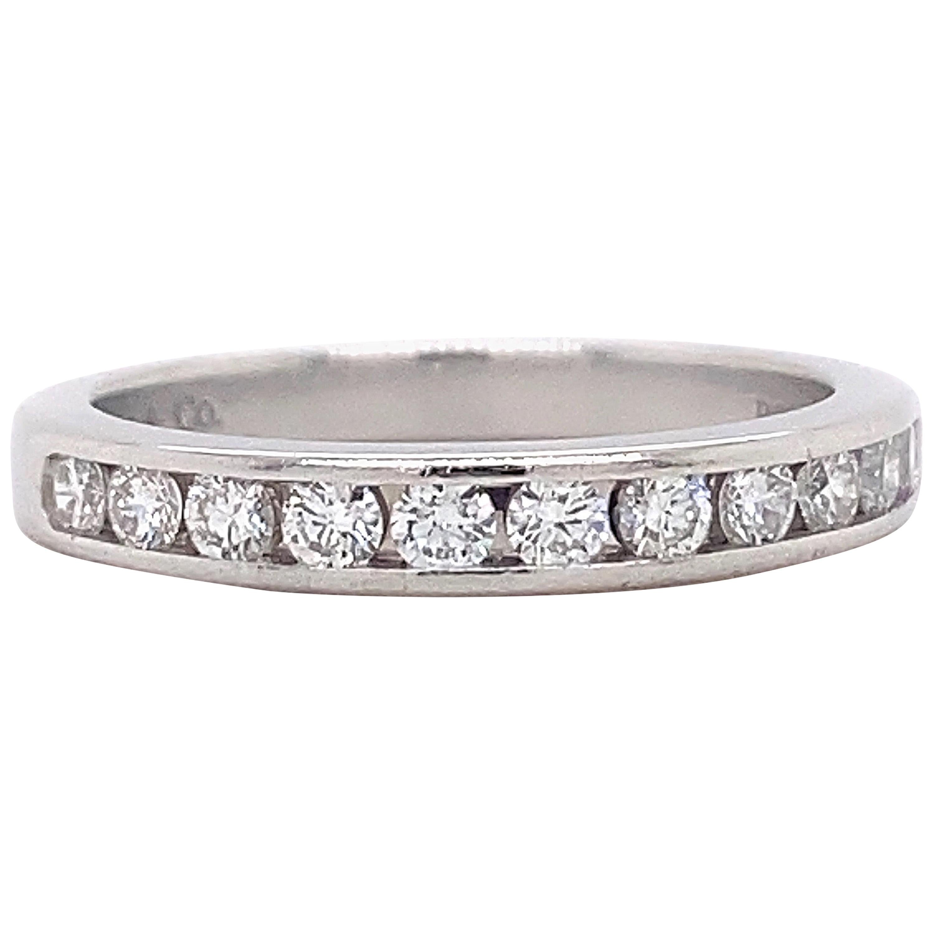 Tiffany & Co Half Circle Round Diamond 0.33 Carat Wedding Band Ring Platinum For Sale