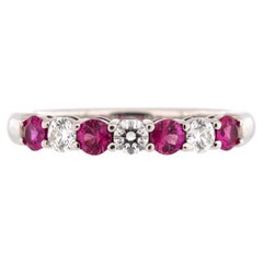 Tiffany & Co. Half Embrace-Ring aus Platin mit Diamanten und rosa Saphiren