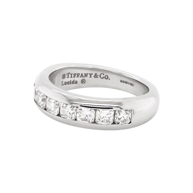 Tiffany and Co. Half Eternity Lucida Diamond Platinum Band For Sale at